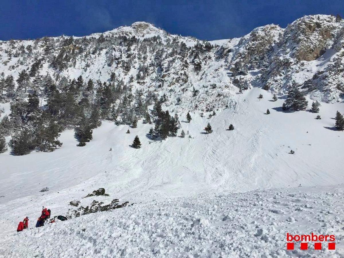 Vista del lugar donde se produjo el alud en marzo de 2018.