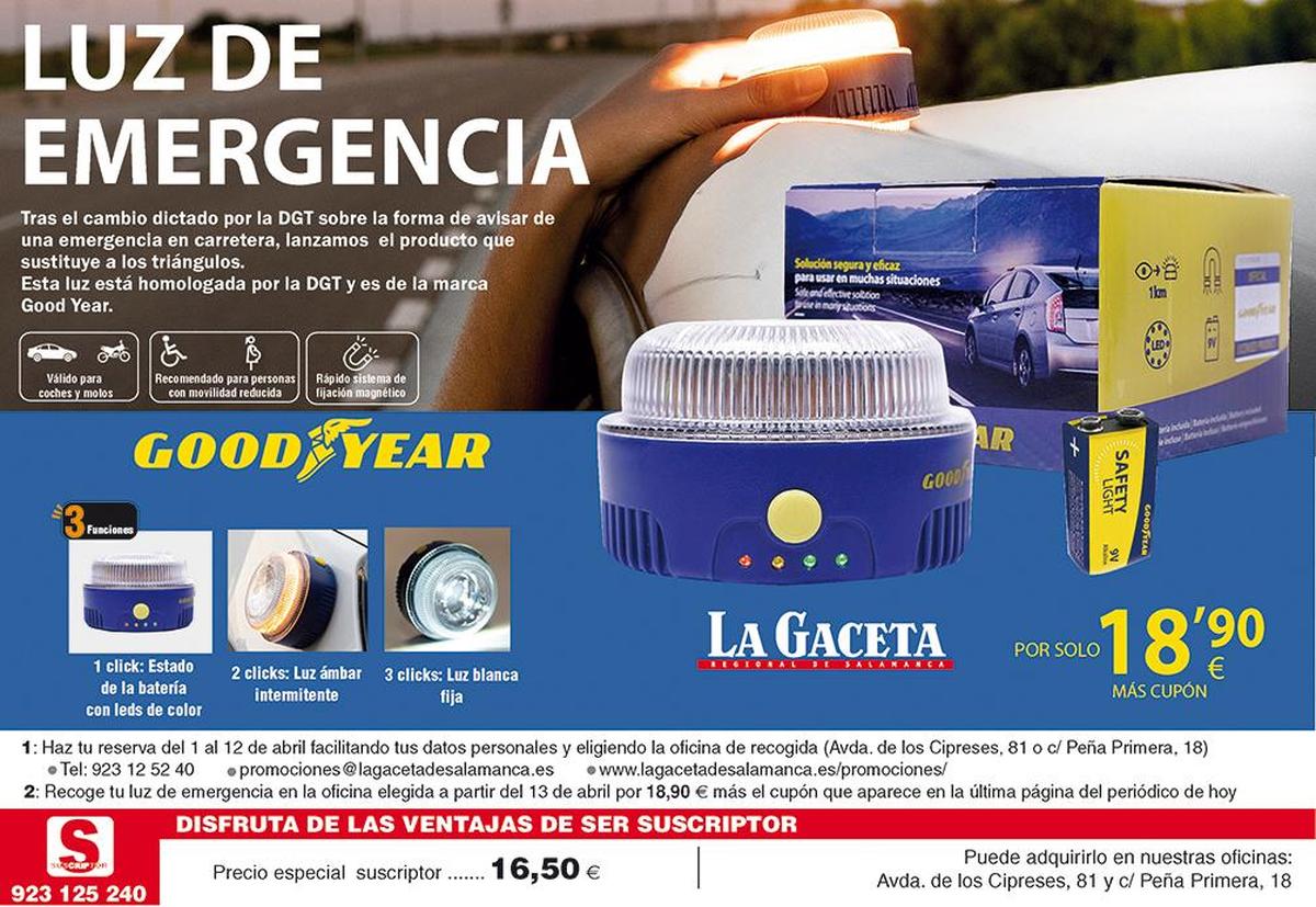 Consiga con LA GACETA la luz de emergencia Good Year recomendada por la DGT
