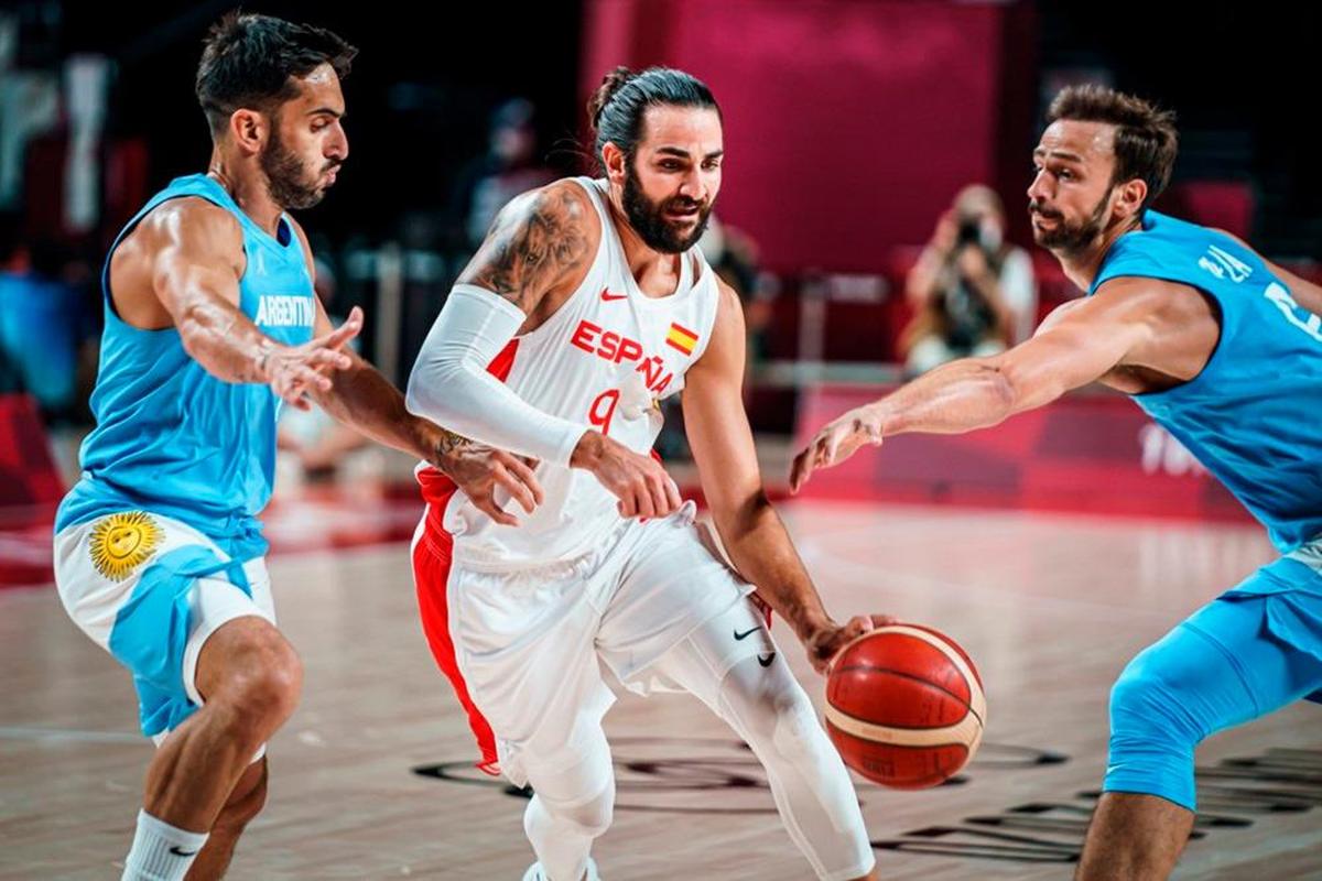 Ricky Rubio en el choque ante Argentina.