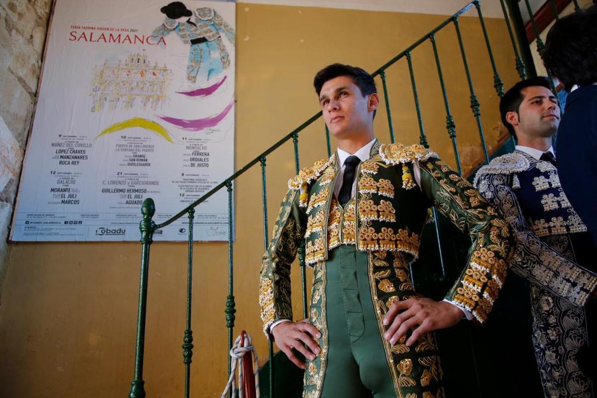 Manuel Diosleguarde, en el patio de cuadrillas de La Glorieta en la pasada Feria de Salamanca.