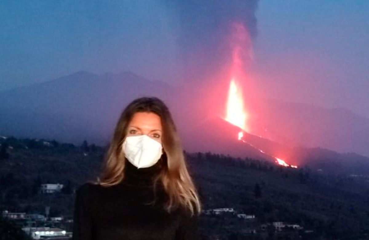 Himar González en las inmediaciones del volcán de La Palma