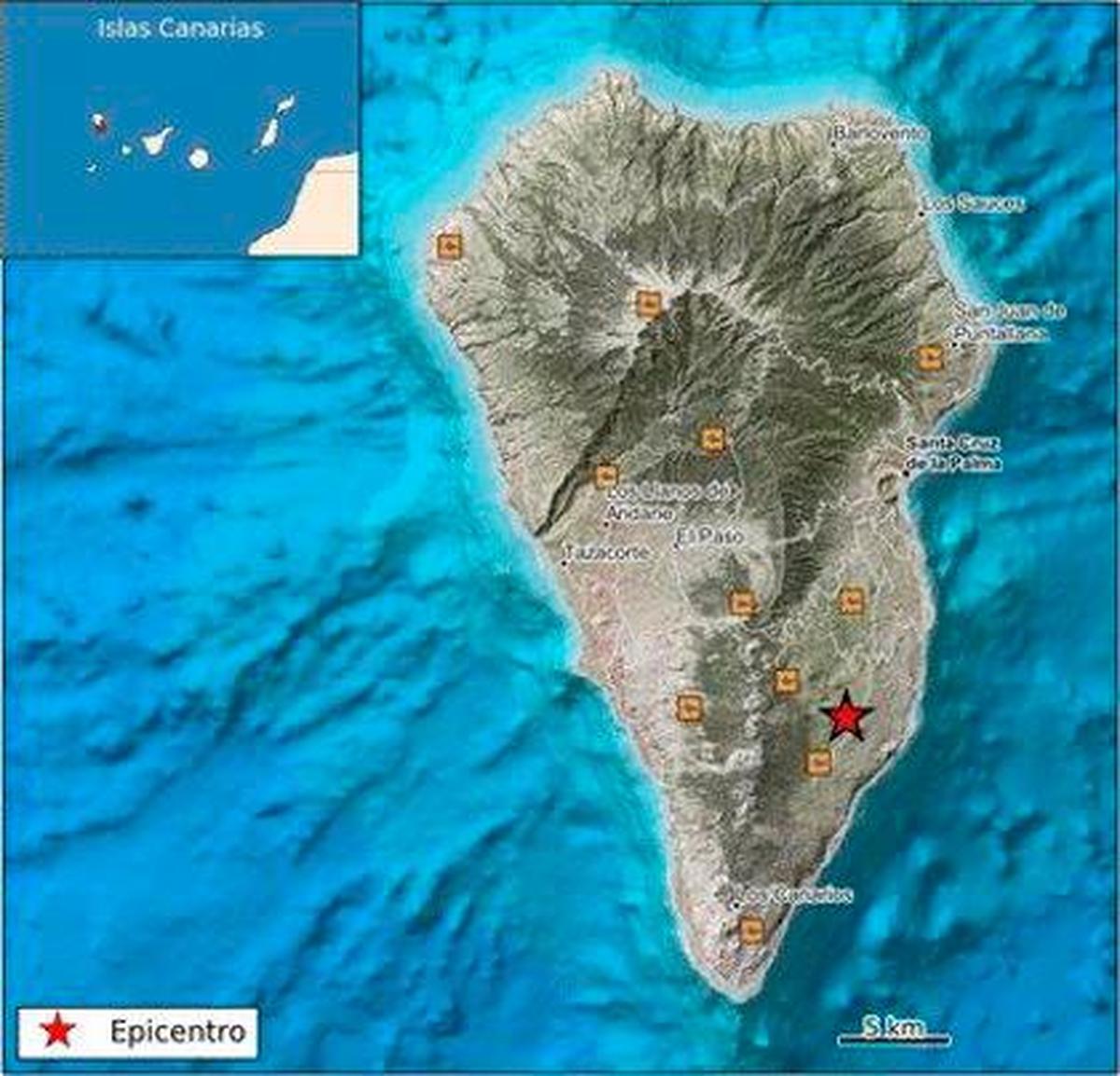 Terremoto detectado en la isla de La Palma.