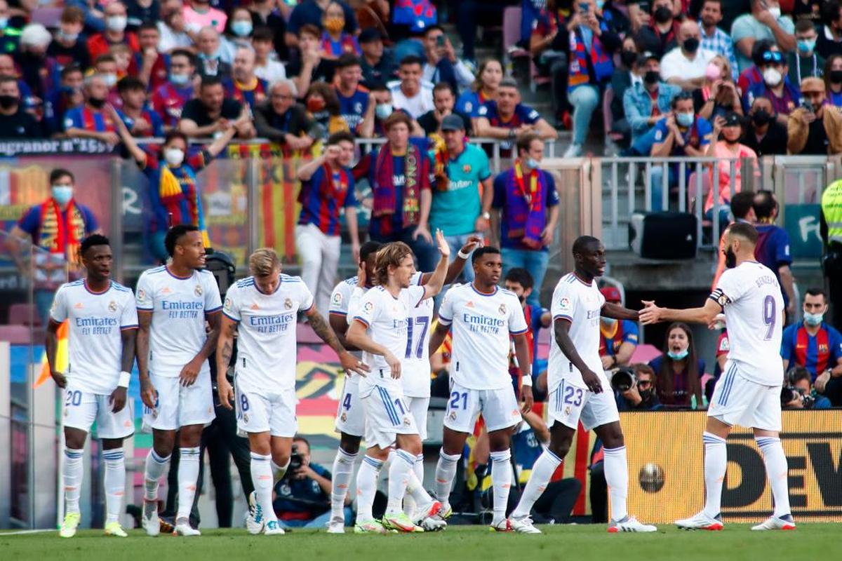 Celebración del primer gol del Real Madrid.