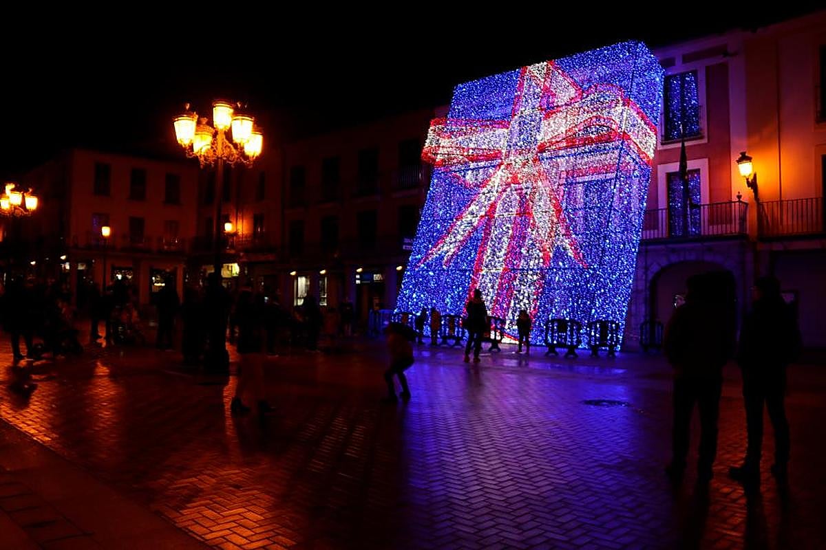 Iluminación navideña en Peñaranda en 2019.