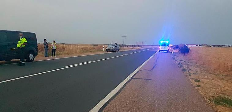 Fotografía del lugar momentos después del gravísimo accidente ocurrido en Pedrosillo el Ralo