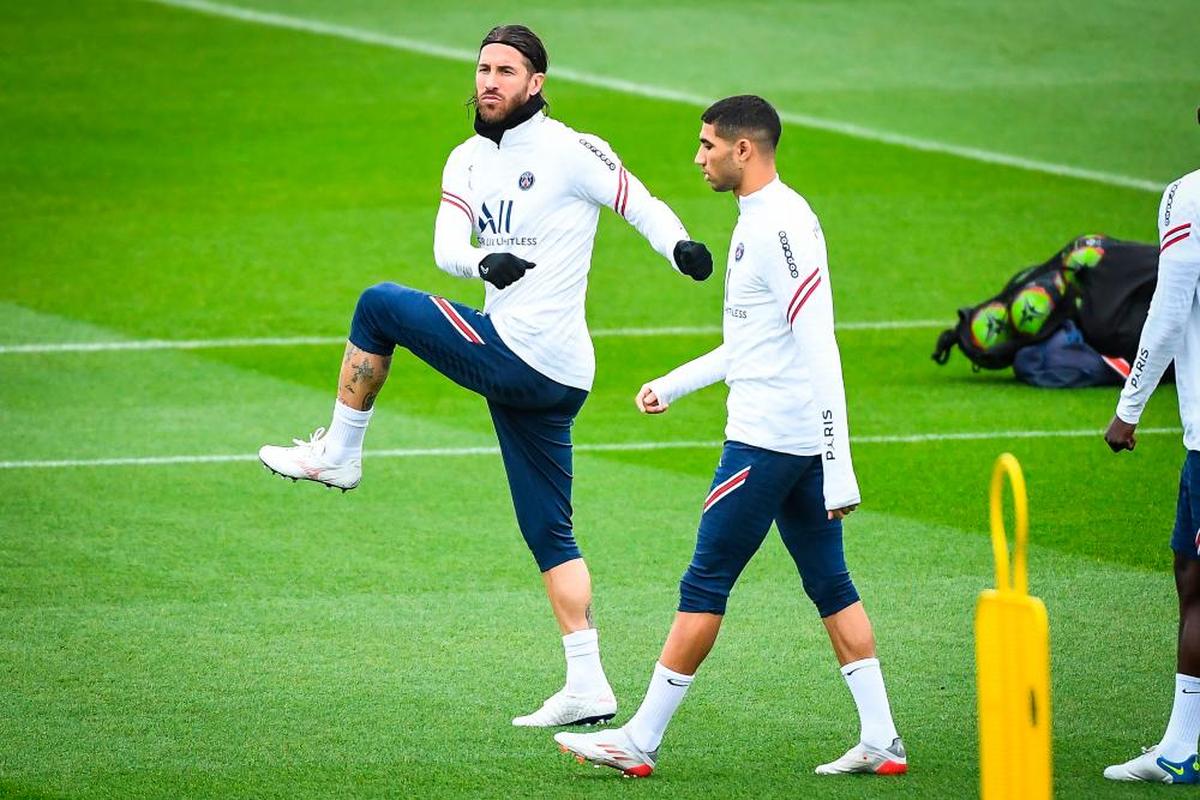 Sergio Ramos entrena junto a Achraf