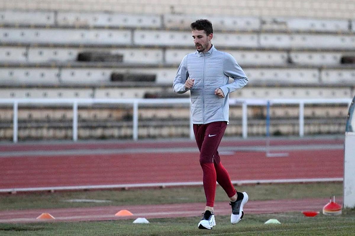 Álvaro de Arriba, entrenando en Las Pistas