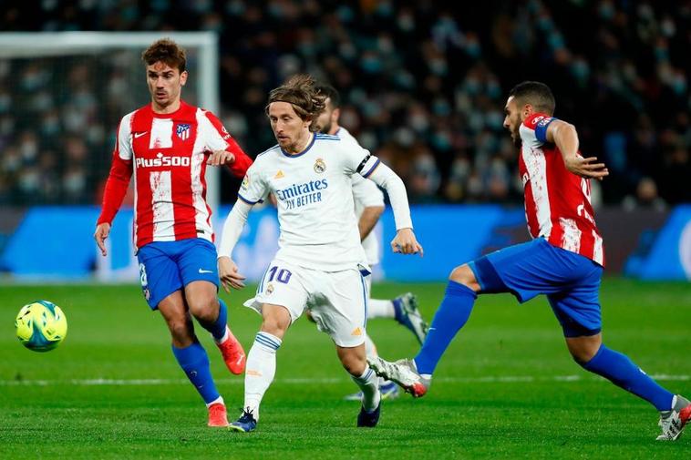 Modric, en el último partido contra el Atlético de Madrid