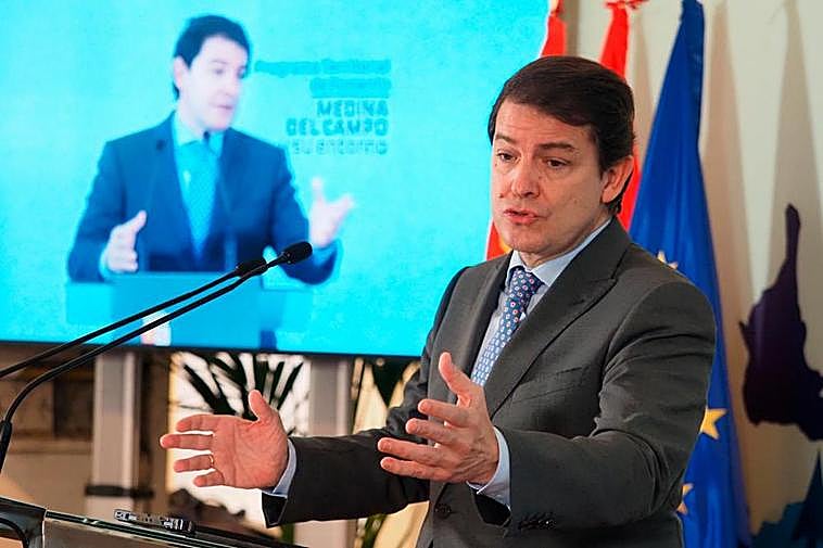 Alfonso Fernández Mañueco, durante un acto en Medina del Campo.