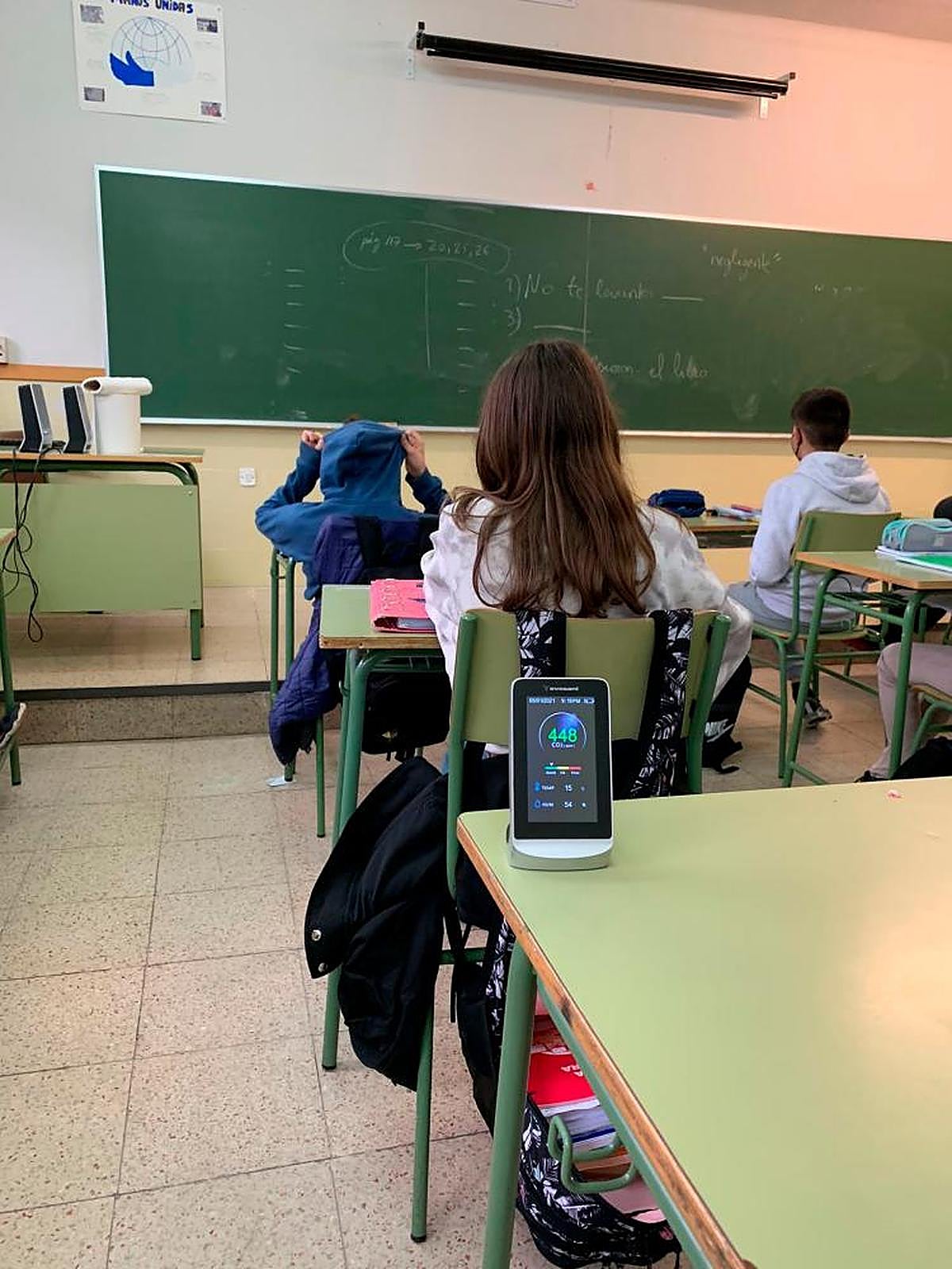 Medidor de la calidad de aire en un centro educativo