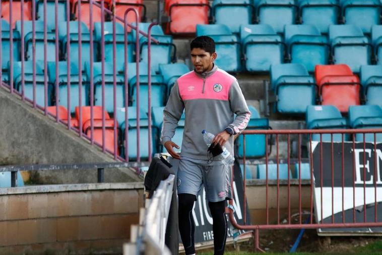 Luis Martínez, este lunes en el Helmántico.