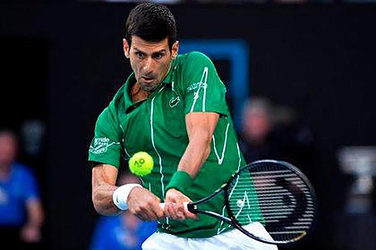 Djokovic en uno de sus partidos