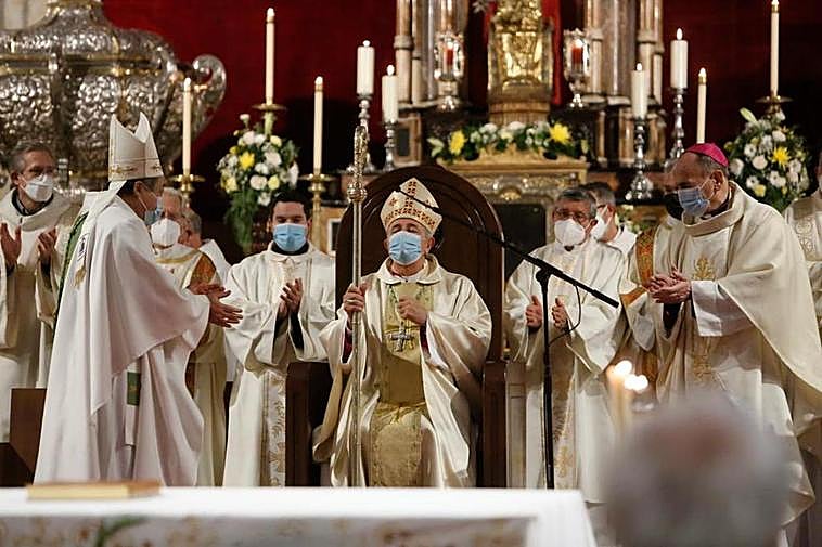 José Luis Retana, durante la ceremonia de toma de posesión como obispo de Salamanca.