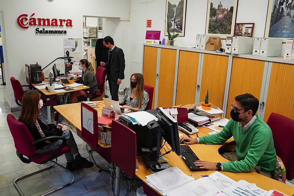 Una emprendedora recibe atención en la Cámara de Comercio.