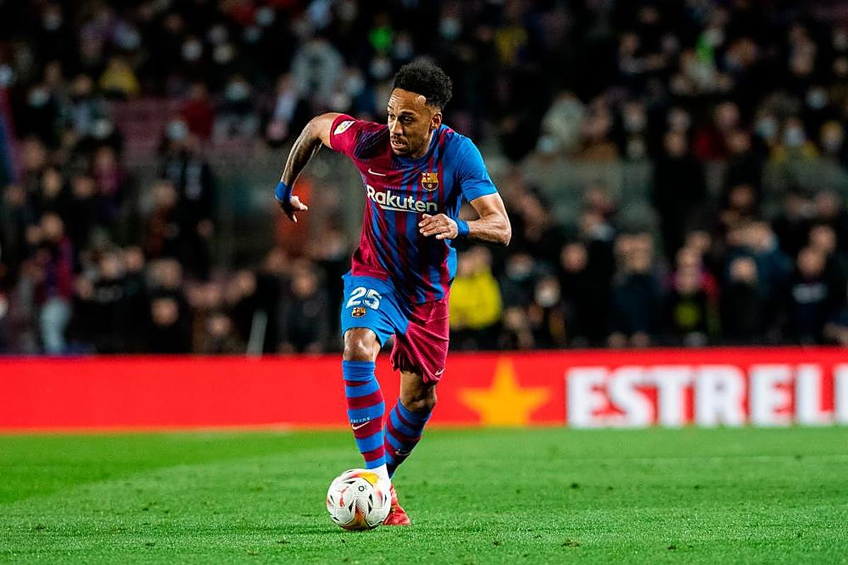 Aubameyang en una acción del partido.