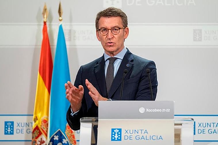 Alberto Núñez Feijoo en una rueda de prensa