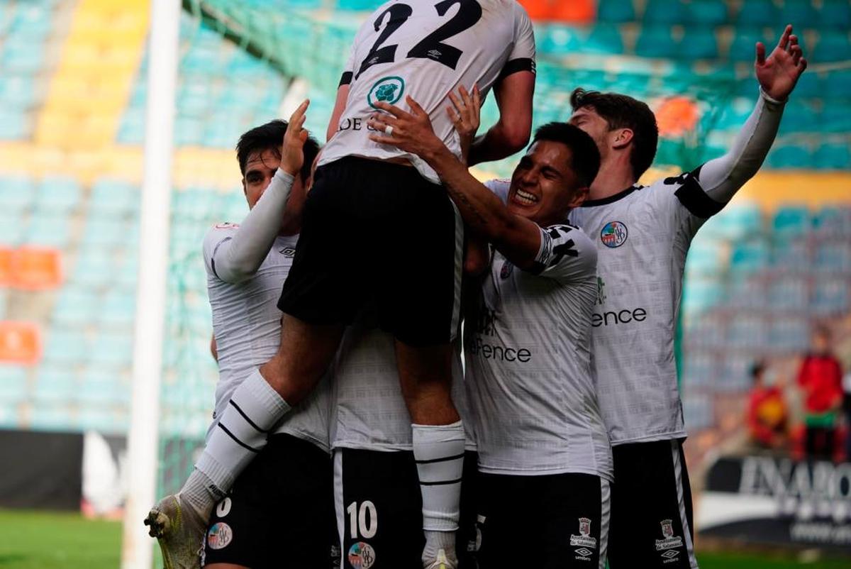 Celebración del gol del Salamanca.