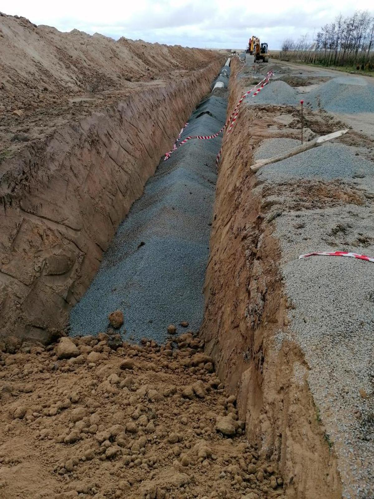 Imagen de la red de tuberías del regadío de La Armuña.