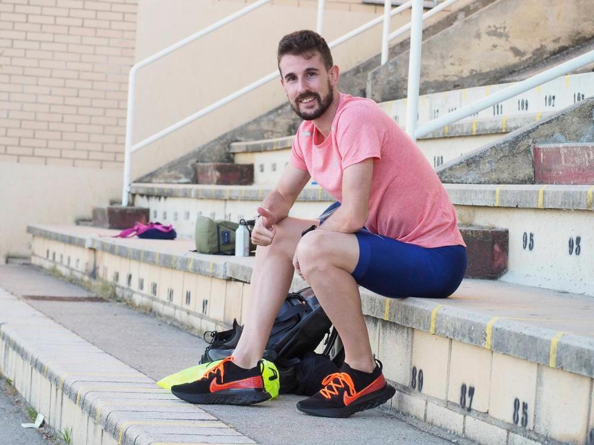 Álvaro de Arriba antes de un entrenamiento en Las Pistas