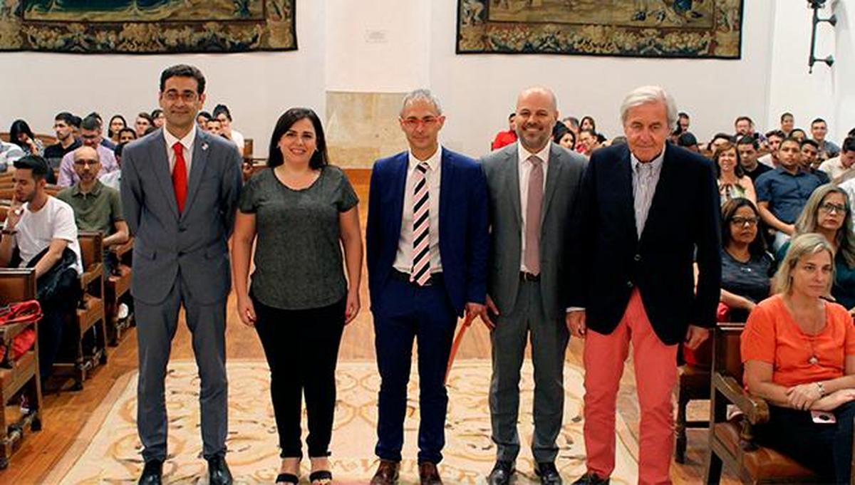 El rector con representantes de Cursos Internacionales y el Centro de Brasil