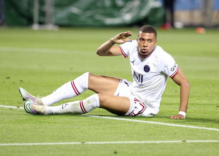 Mbappé, en un partido con el PSG