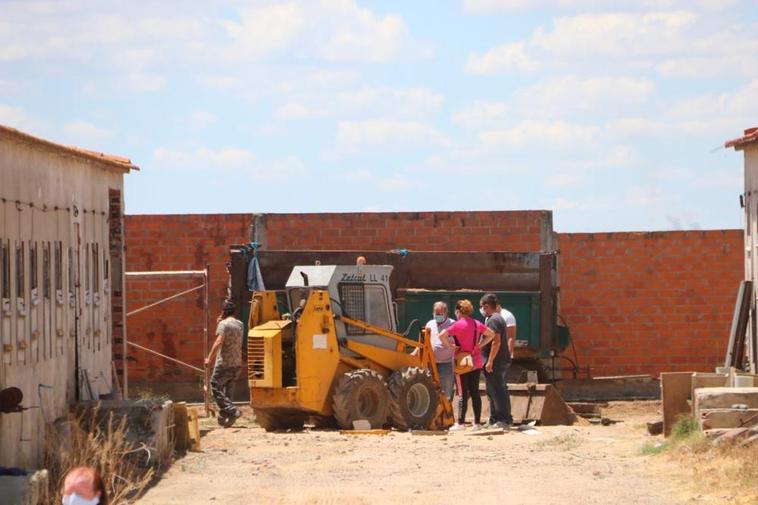 Máquina donde quedó atrapado el operario.