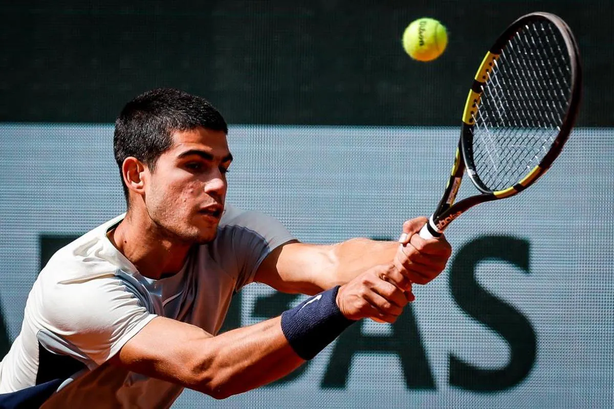 Carlos Alcaraz durante el partido ante Zverev