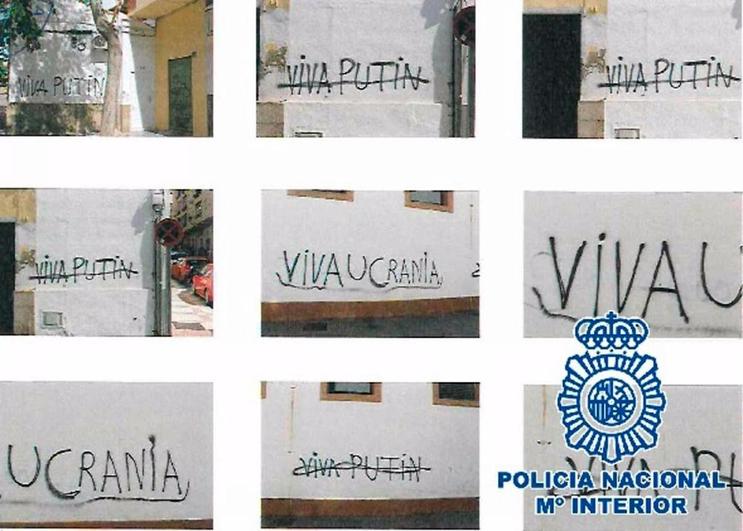 Pintadas a favor de la invasión rusa en Ucrania