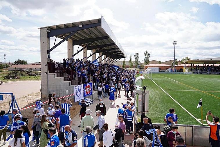 Afición del Depor en el Reina Sofía, uno de los rivales ‘a piori’ para el Unionistas.