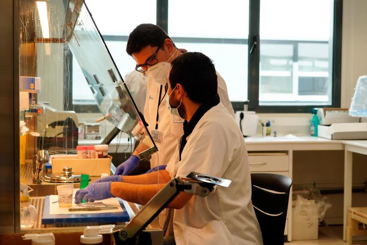 Personal sanitario en el nuevo Hospital de Salamanca.