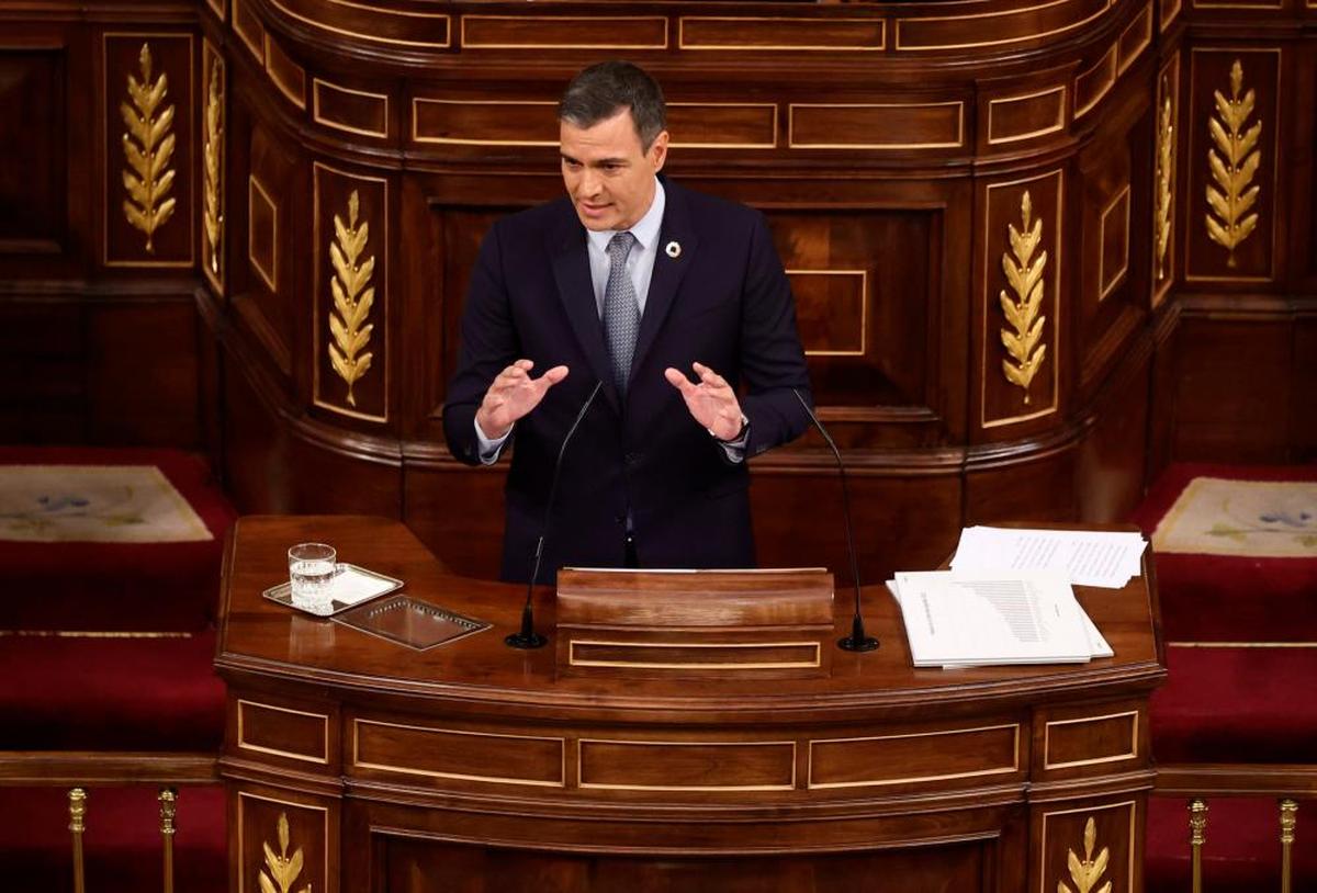 Pedro Sánchez durante el Debate sobre el estado de la Nación