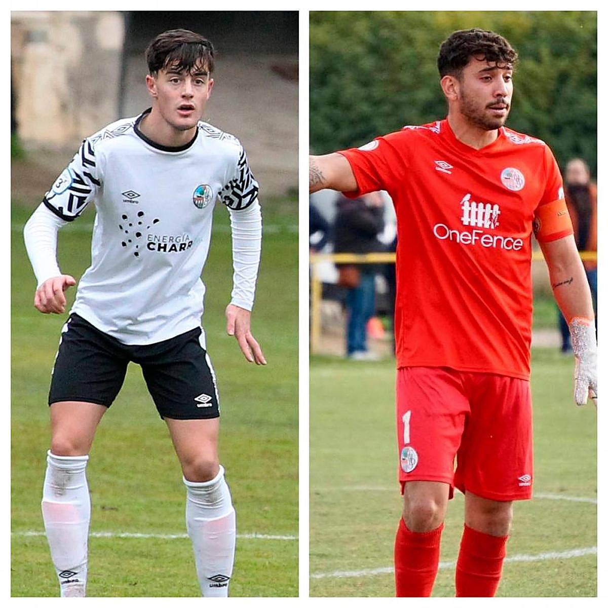 ‘Mati’ y Mike disputando un partido con el filial del Salamanca UDS.