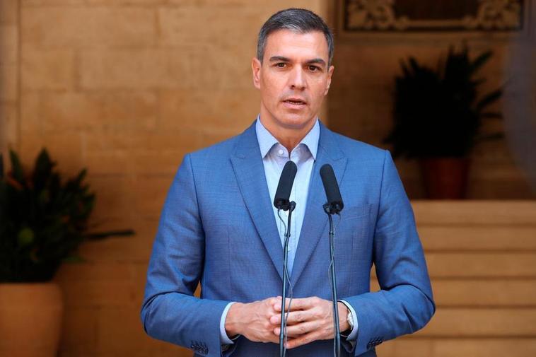 El presidente del Gobierno, Pedro Sánchez, durante una comparecencia.