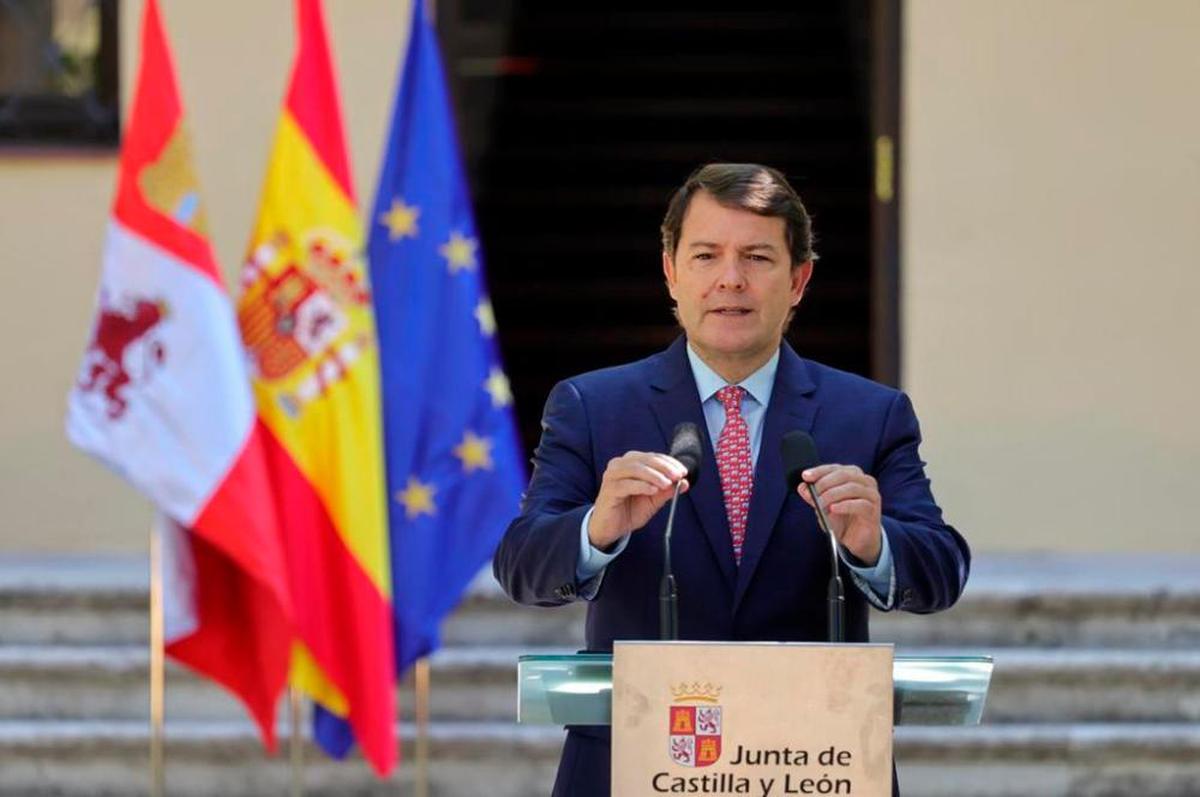 Alfonso Fernández Mañueco, durante su comparecencia.