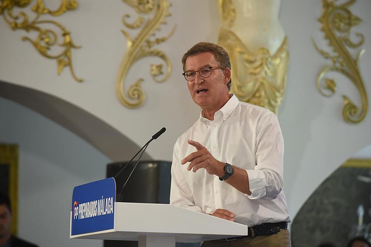 Feijóo, este miércoles en un acto de partido en Málaga.