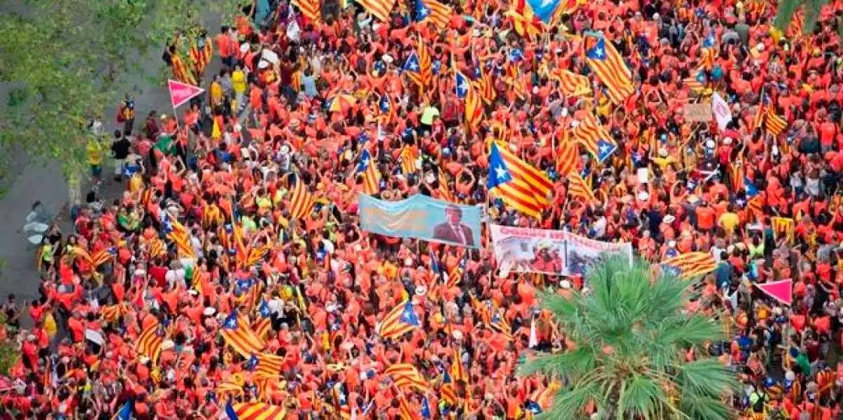 Celebración de una manifestación independentista en Cataluña