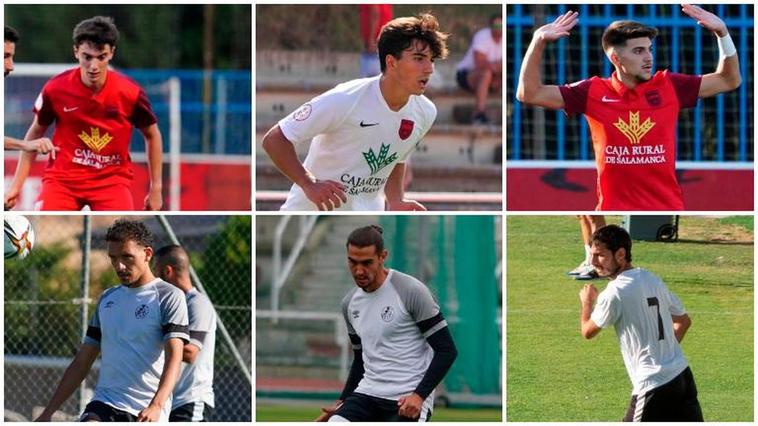 Arriba, Mito, Álvaro Ramos y Tomi del Santa Marta y abajo, Joel Salvi, Gabri Salazar y Alvarito, del Salamanca.