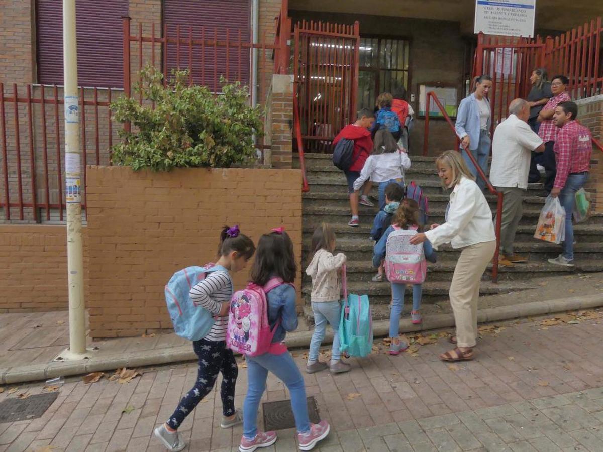 Un grupo de niños en el primer día de colegio, el pasado 9 de septiembre.