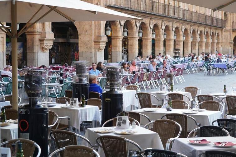 Terrazas en la Plaza Mayor.