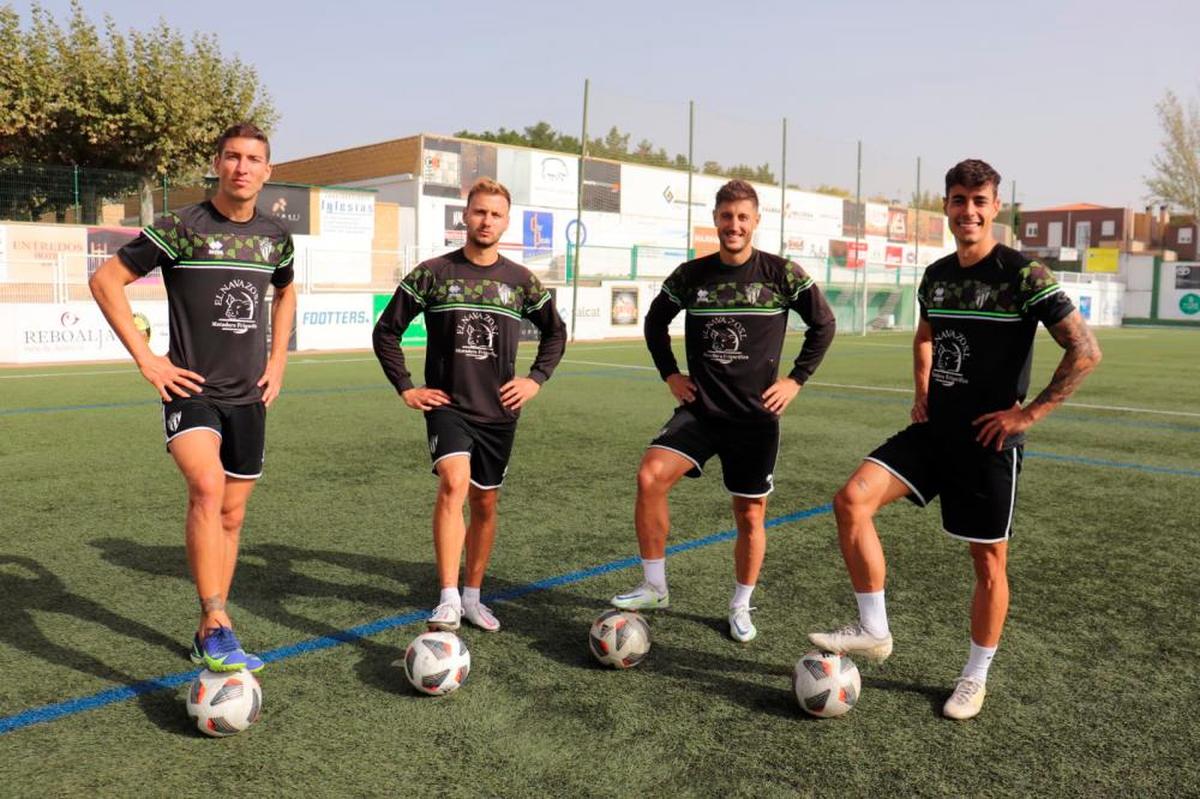 Montero, Carmona, Toti y Caramelo, los cuatro autores de los goles del CD Guijuelo este inicio de curso.