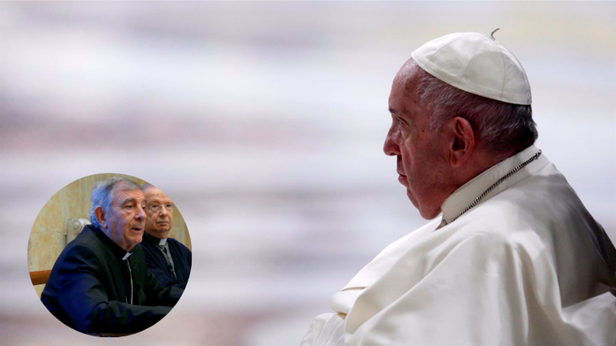 El Papa Francisco. En el círculo, el obispo José Luis Retana.