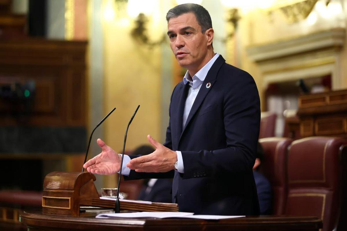 Pedro Sánchez compadece en el Congreso.