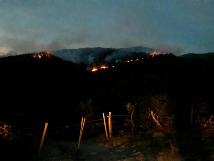 Un incendio forestal originado en el País Vasco entra en Burgos y obliga a evacuar la localidad de Bortedo