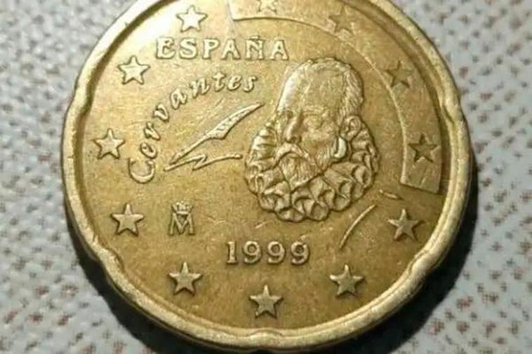 Una moneda de 20 céntimos con un valor superior al resto.