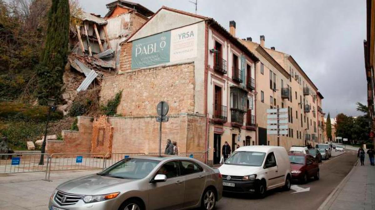 Tráfico en la calle San Pablo junto a la churrería