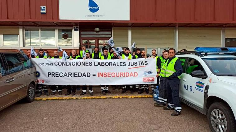 Protesta de los trabajadores de Babcock en Matacán.