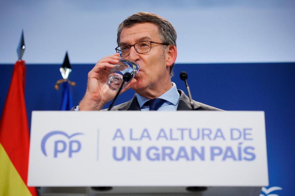 Alberto Núñez Feijóo en un acto del PP