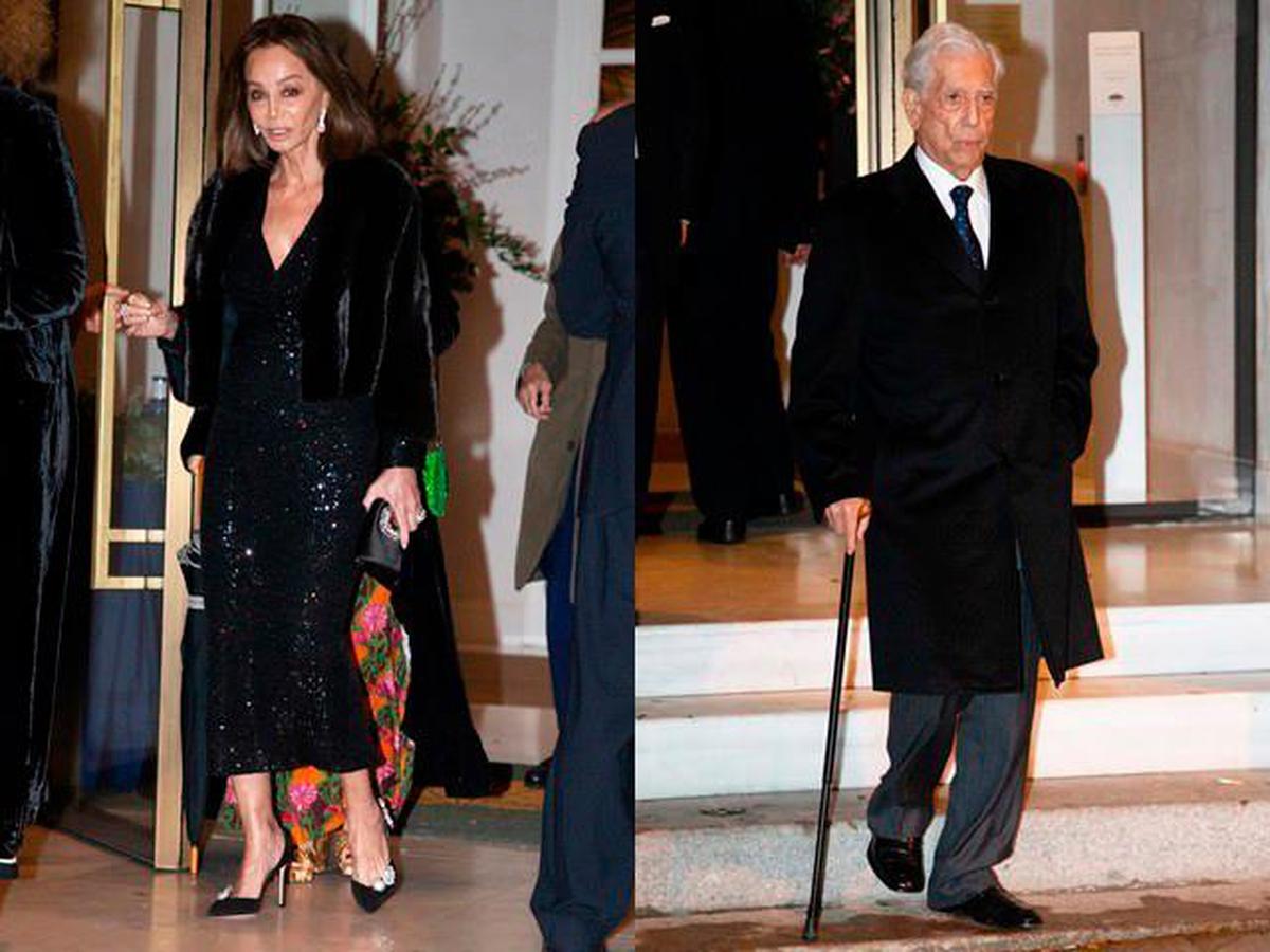 Isabel Preysler y Mario Vargas Llosa salen de una fiesta en el Ritz
