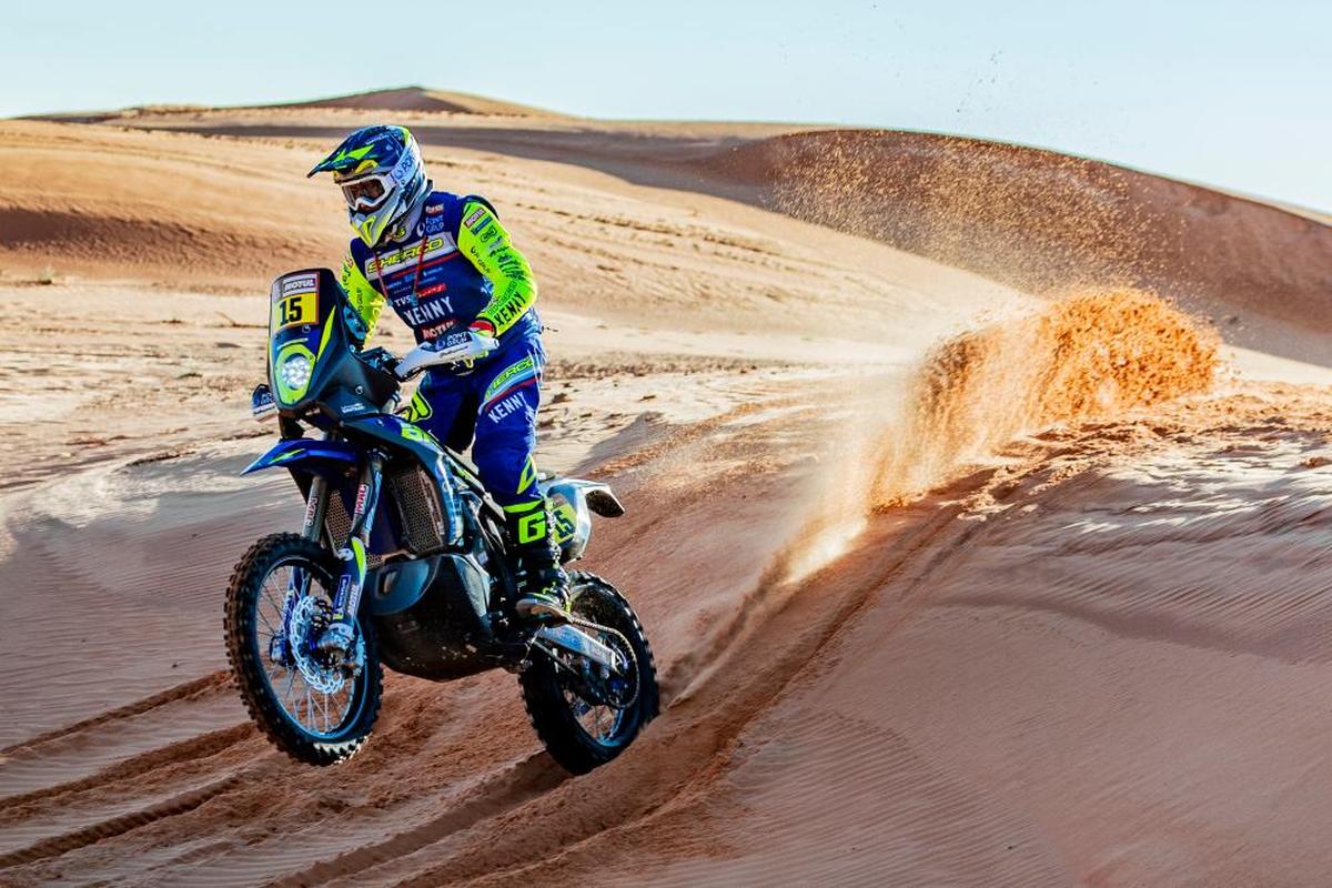 Lorenzo Santolino, durante la quinta etapa del Dakar.