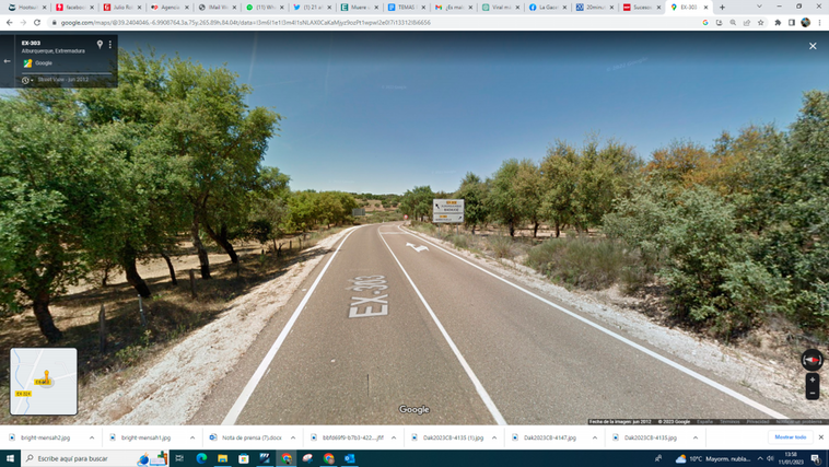 Muere un joven de 21 años en un choque frontal en Alburquerque (Badajoz)
